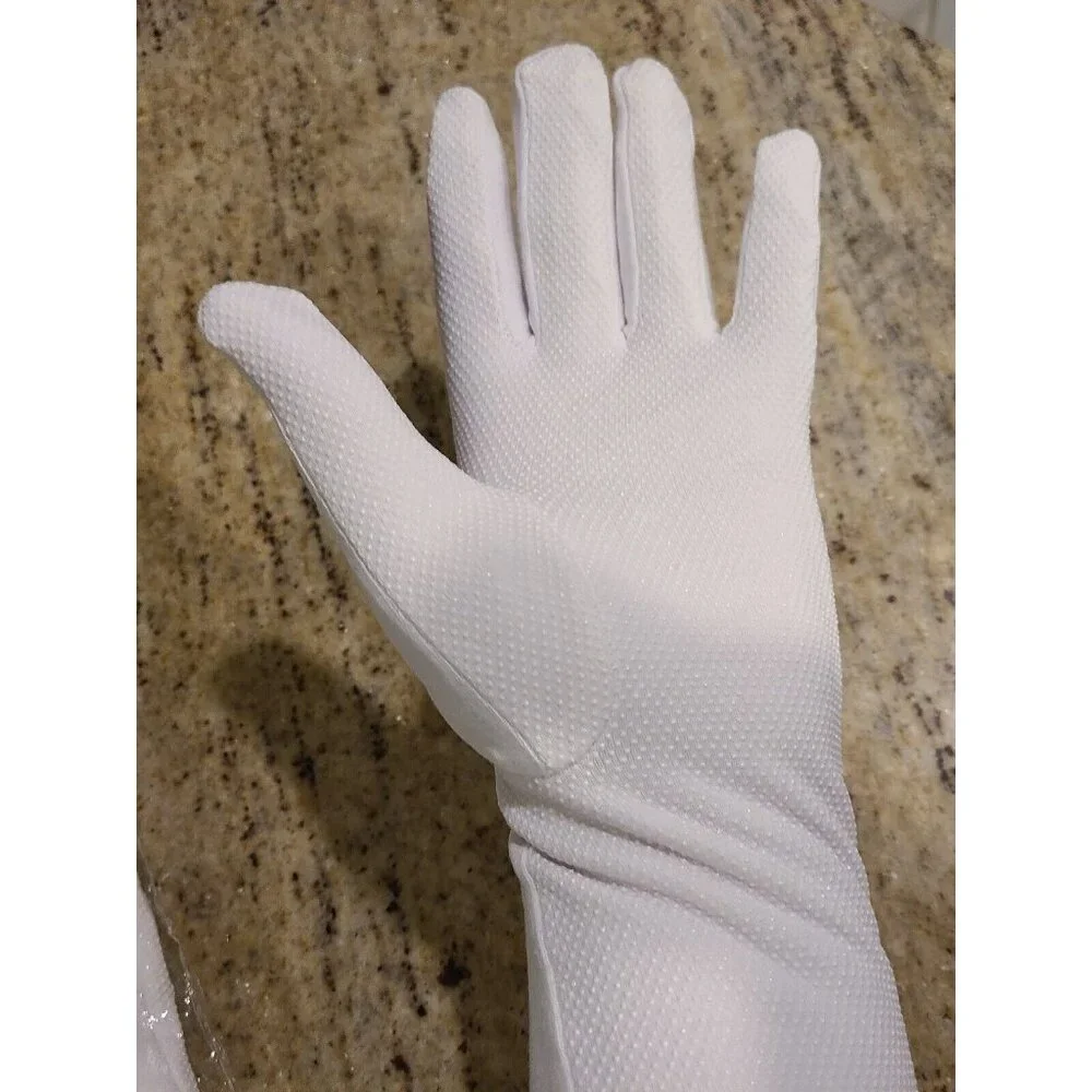 2 Pair New! Womens Size L/XL White Stretch Grip Lined Costume Uniform Gloves